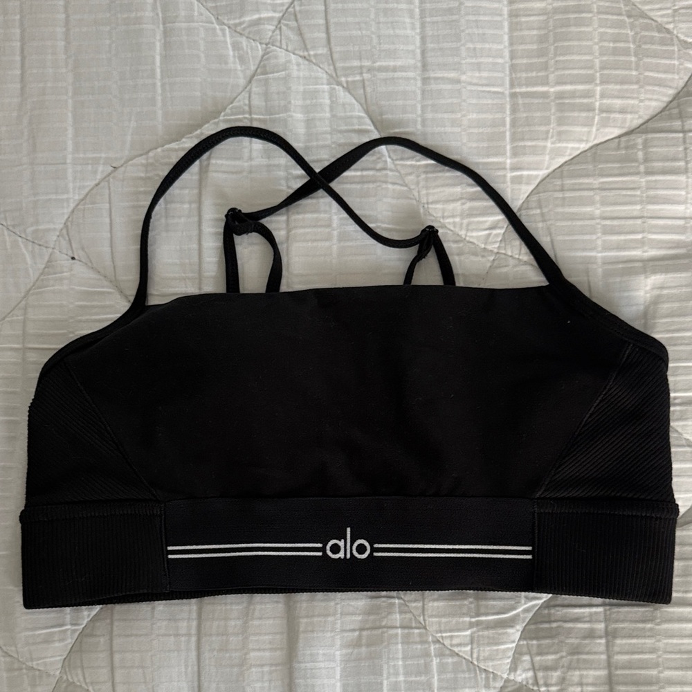 ALO Yoga Black Strappy Bra